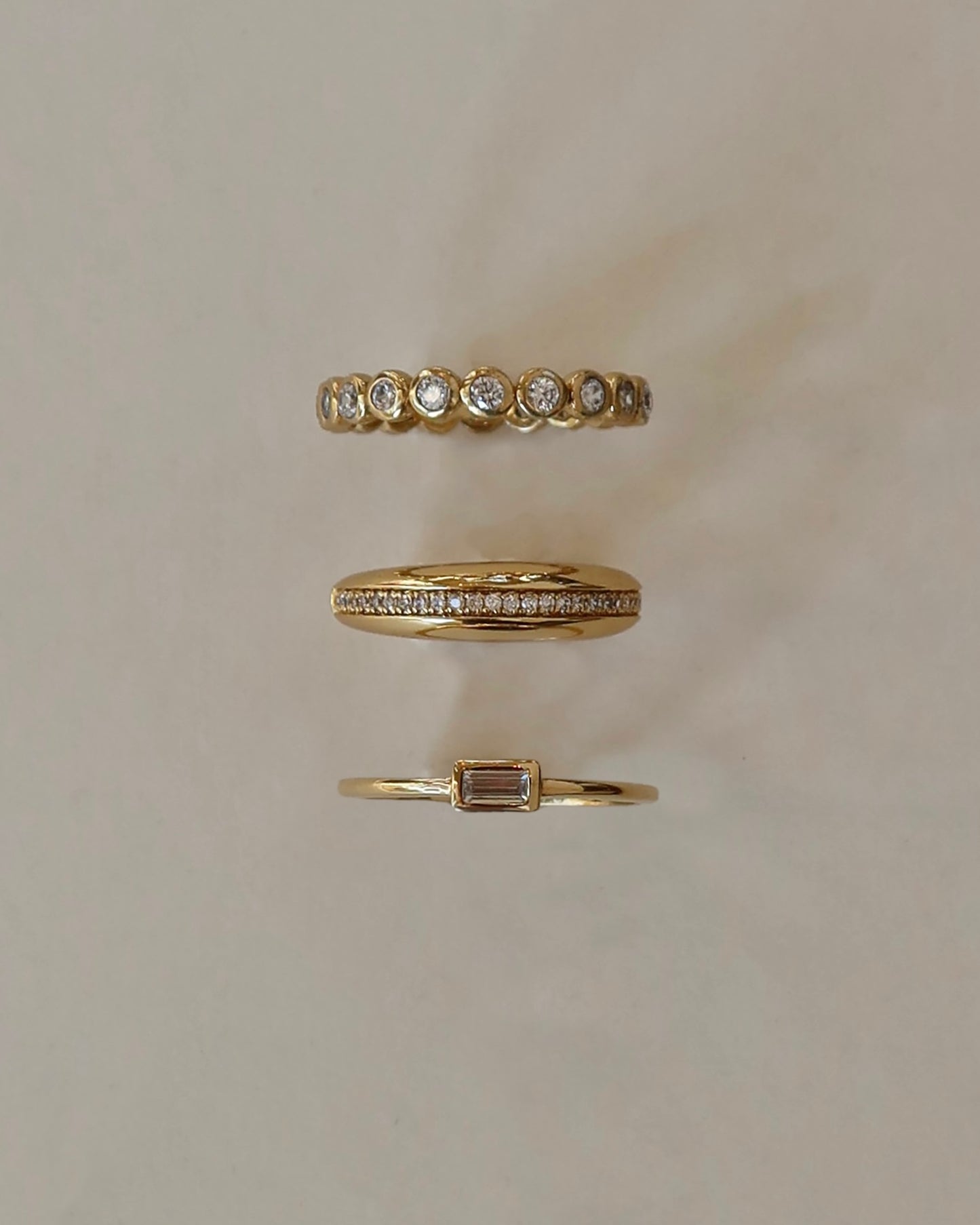 Evelyn Baguette Bezel Stacking Ring