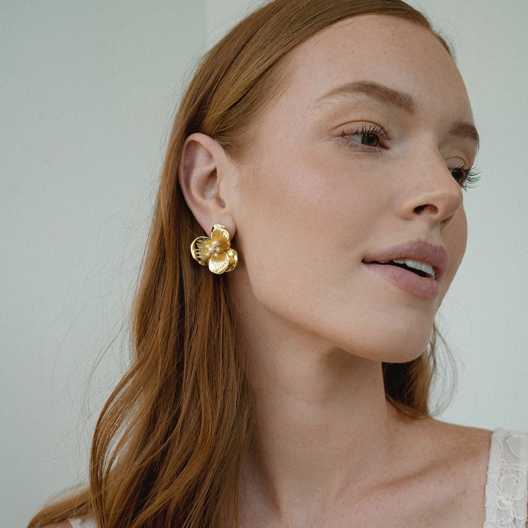 Kira Floral Statement Studs