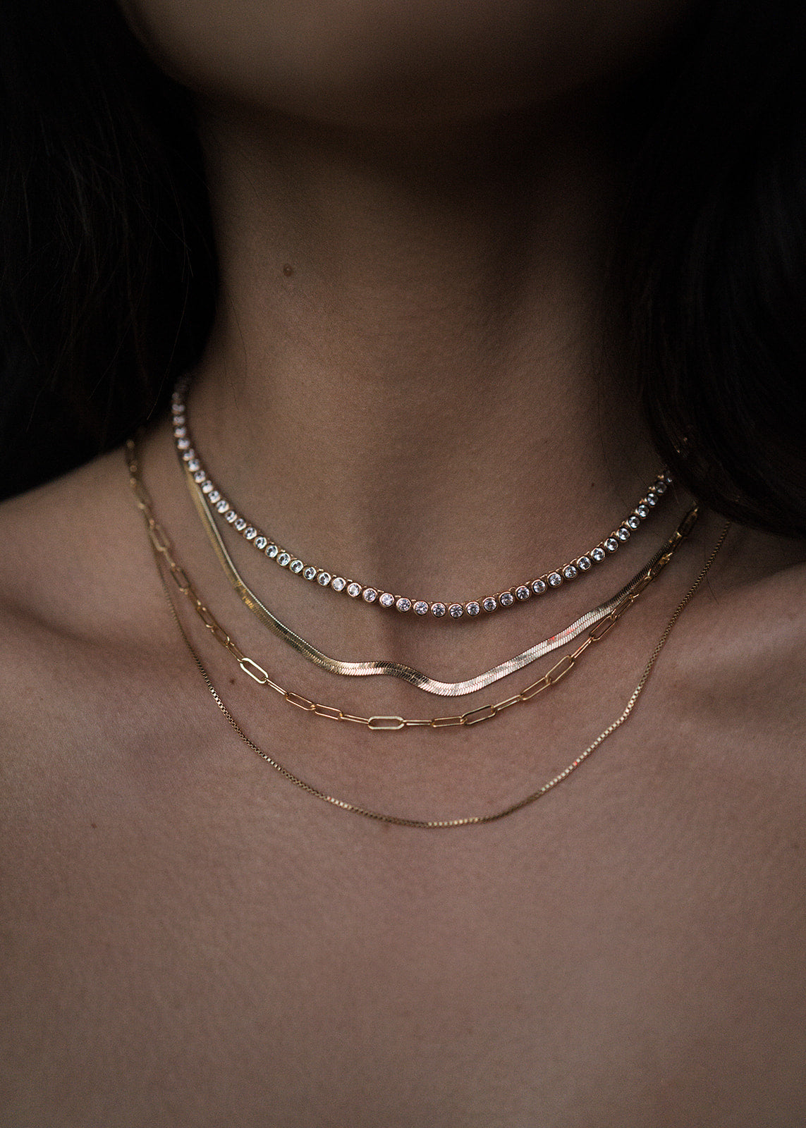 Emma Bezel Tennis Necklace