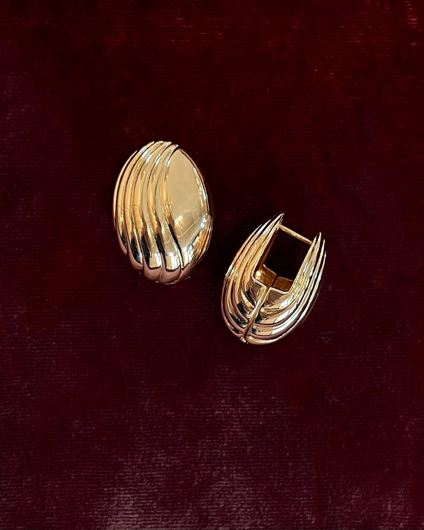 Lena Textured Dome Hoops