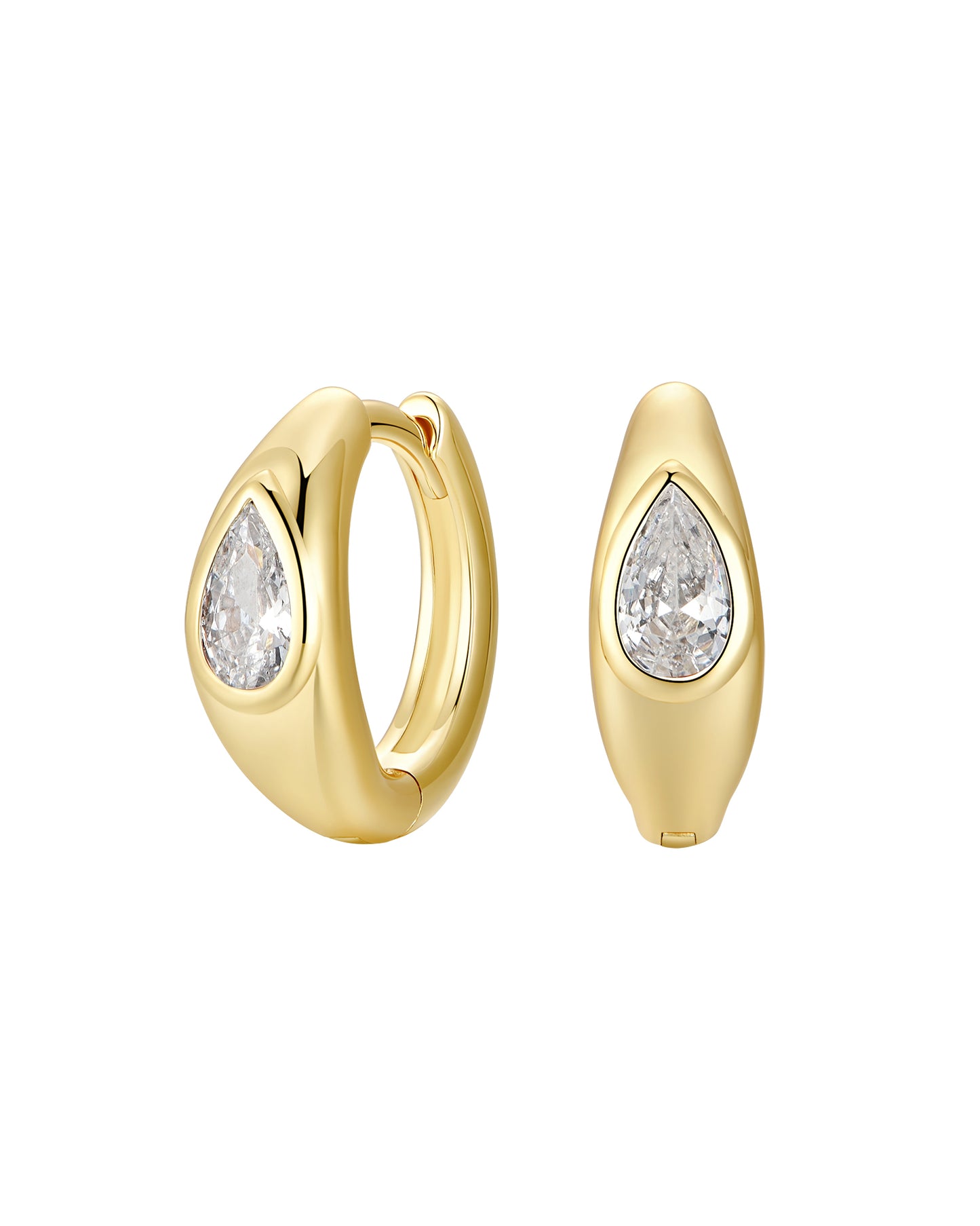 Tally Pear Huggie Hoops