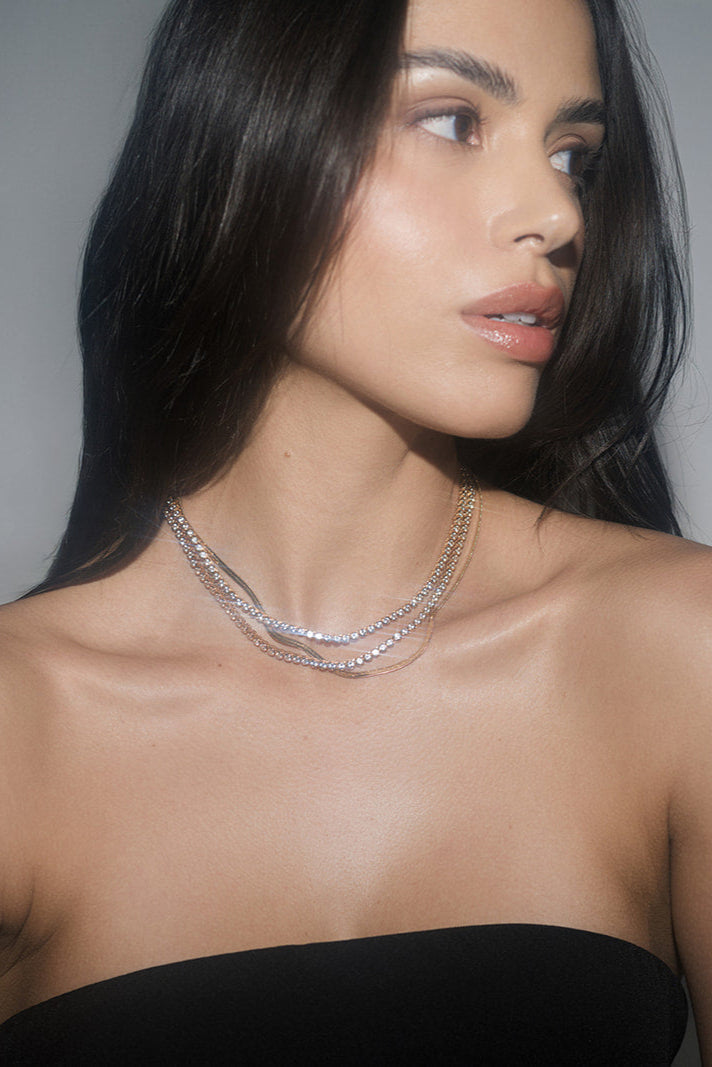 Emma Bezel Tennis Necklace