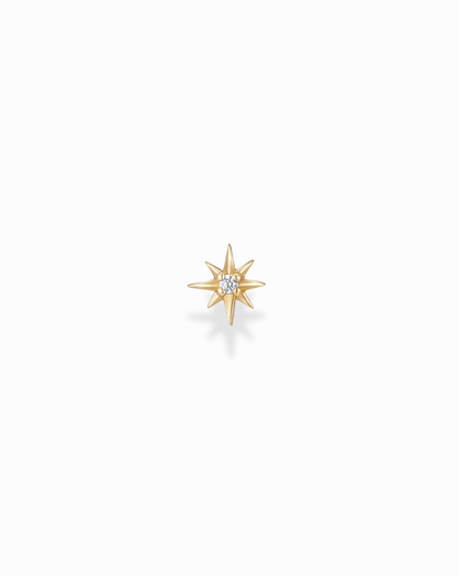 14k Diamond North Star Stud