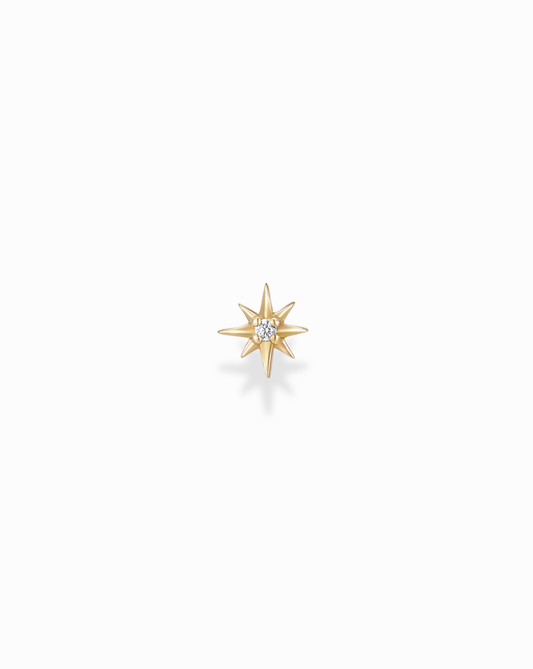 14k Diamond North Star Stud