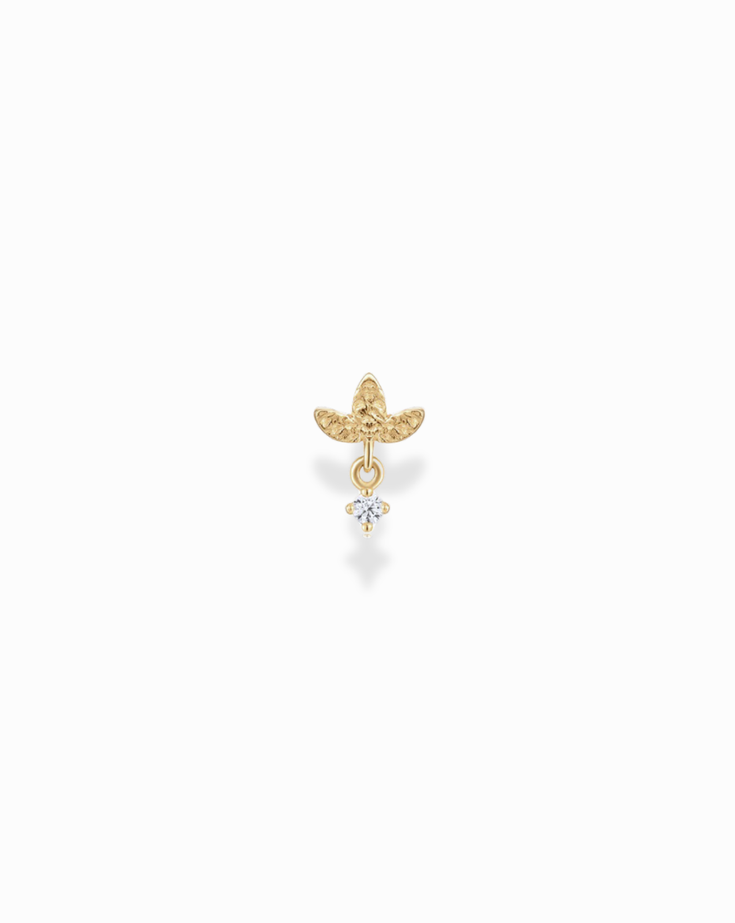 14k Mini Lotus Diamond Drop Stud