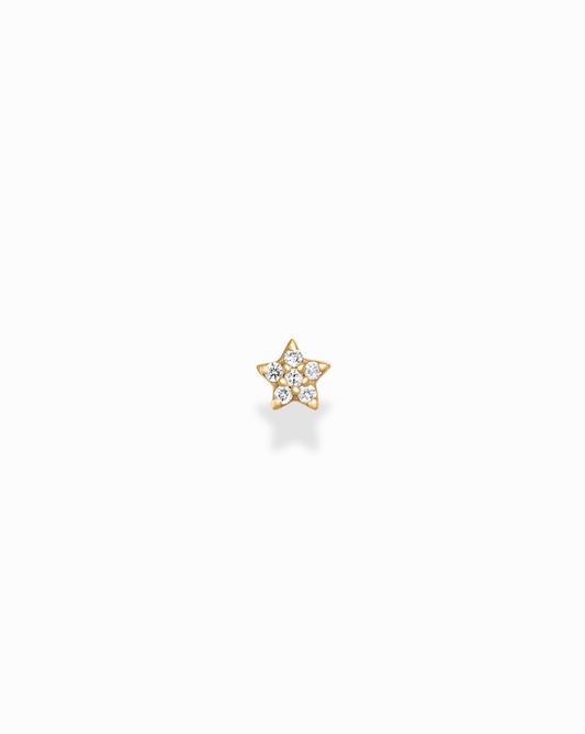 14k Mini Pave Star Stud