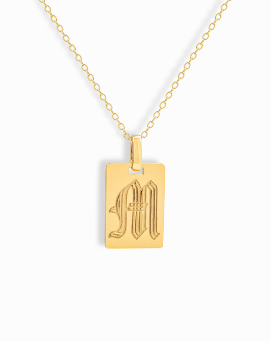 Classique Old English Initial Pendant Necklace - Mod + Jo