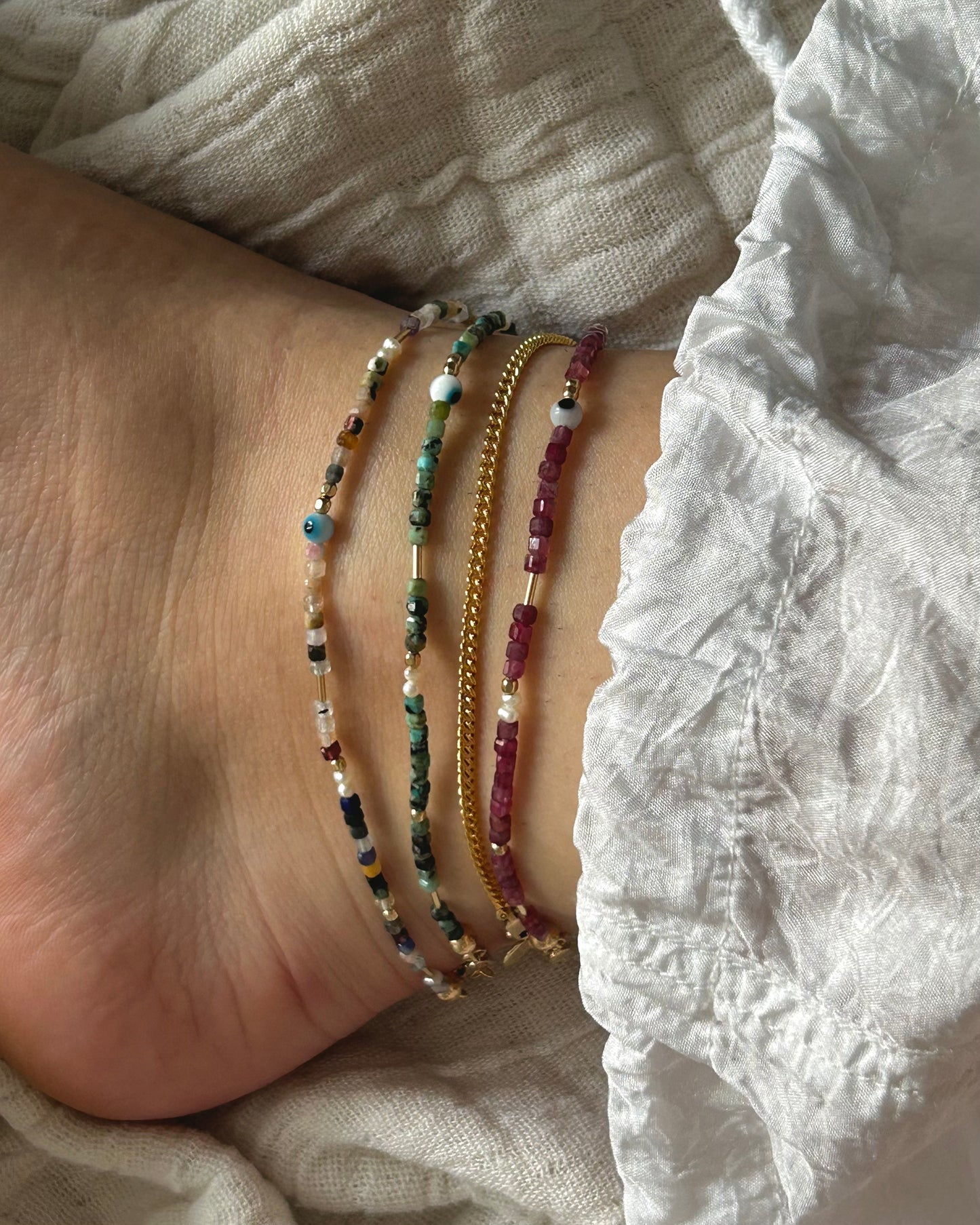 Luca Gemstone Anklet