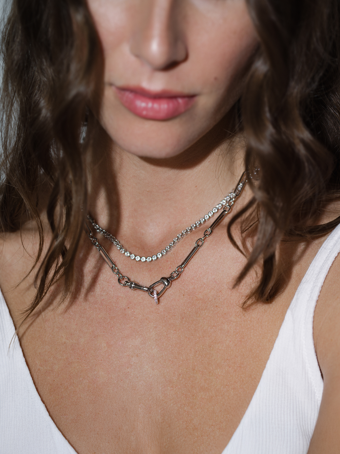 Emma Bezel Tennis Necklace