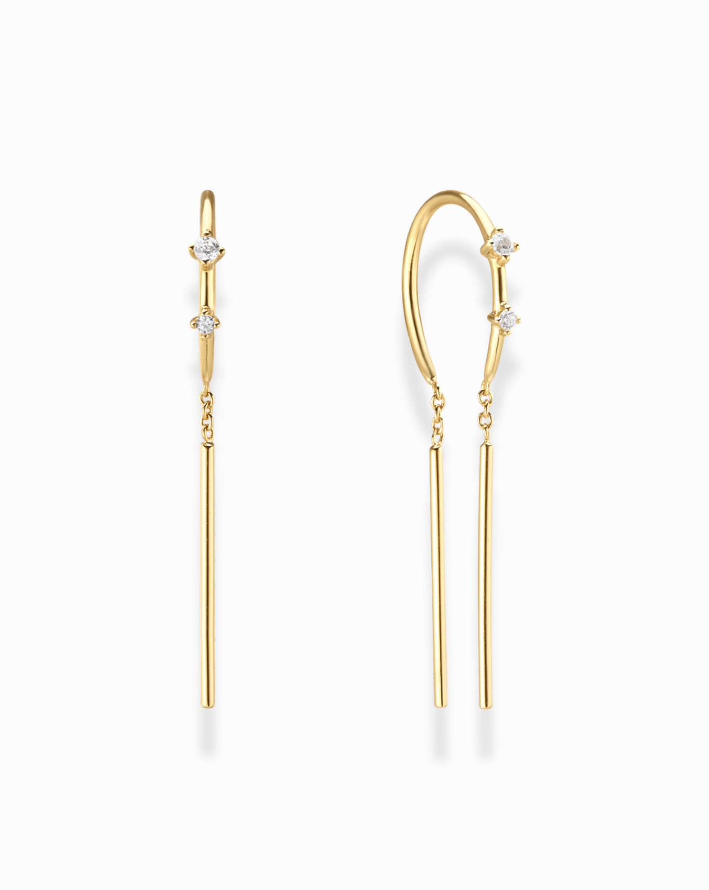 Mila Threader Huggies - Mod + Jo - Jewelry built to last, advanced plating technology