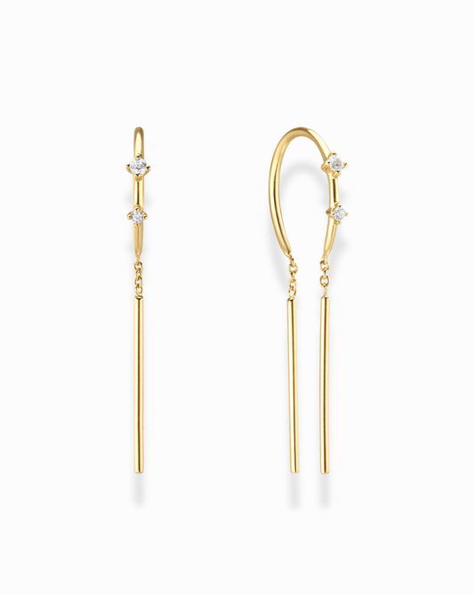 Mila Threader Huggies - Mod + Jo - Jewelry built to last, advanced plating technology