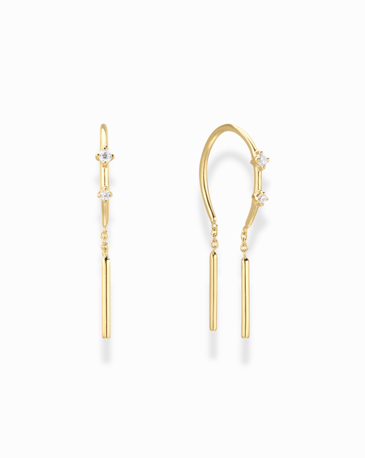Mila Threader Huggies - Mod + Jo - Jewelry built to last, advanced plating technology
