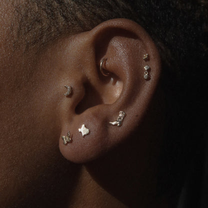 14k Butterfly Stud