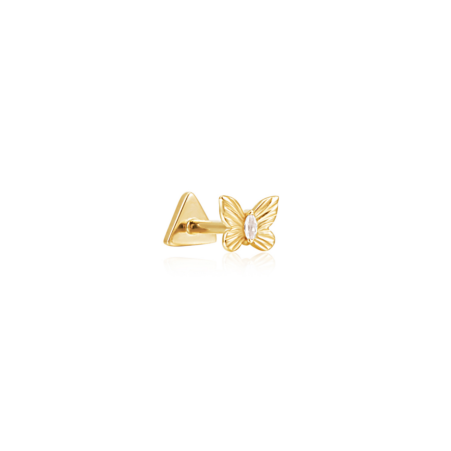 14k Butterfly Stud