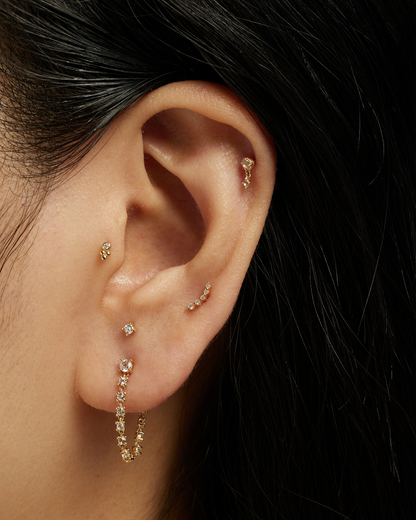 14k Diamond Curve Stud