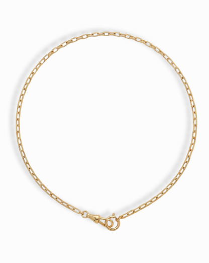 Gold chain necklace on a white background