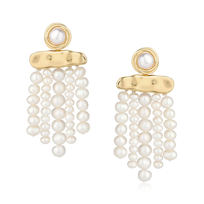 Sienna Fringe Pearl Earrings