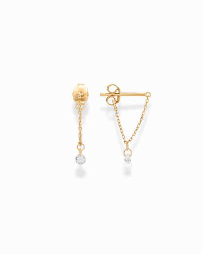 Tara Studs with Chain Hoop - Mod + Jo