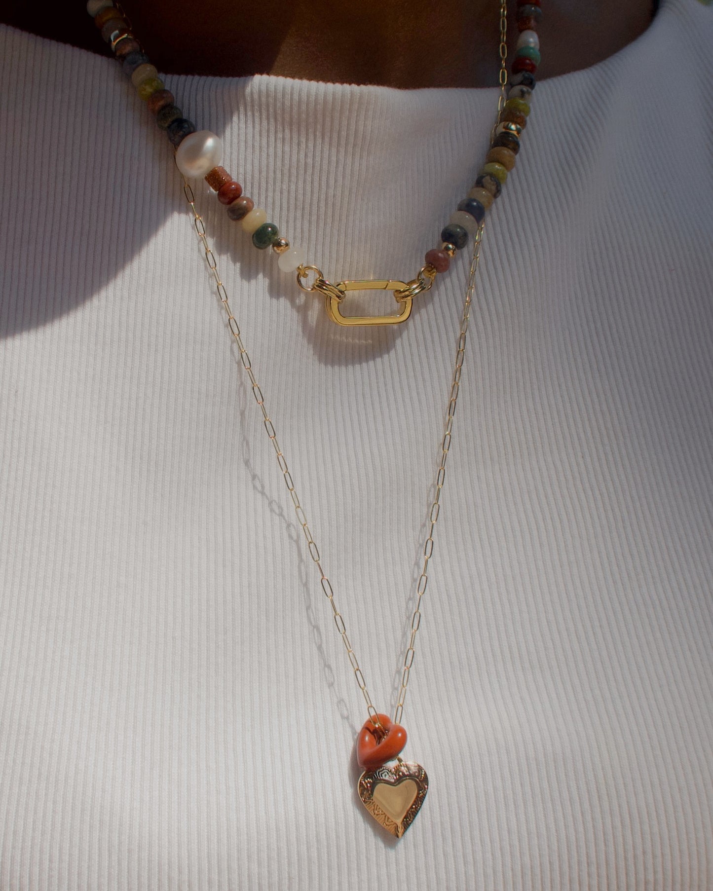 Lola Heart Gemstone Spacer