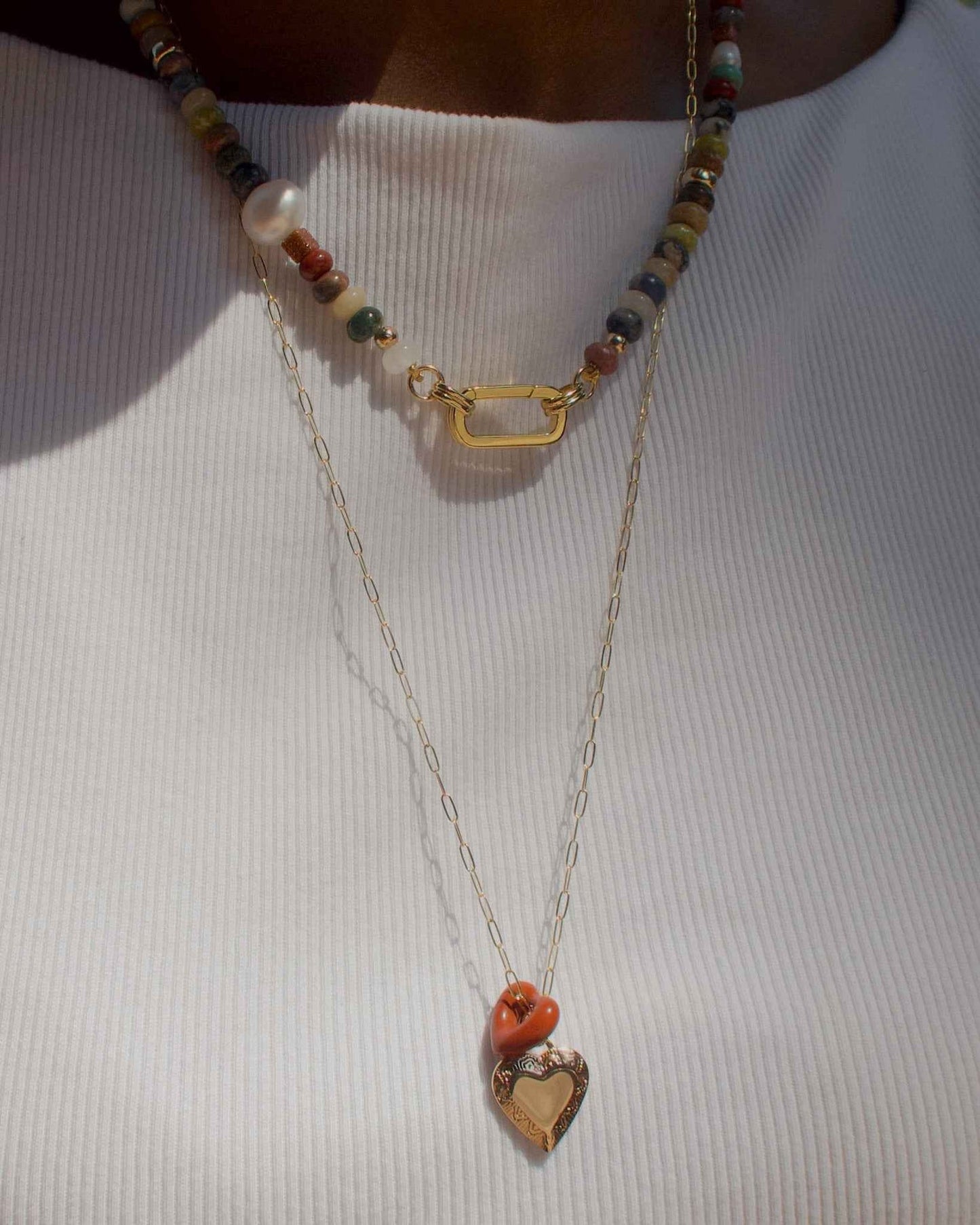 Lola Heart Gemstone Spacer