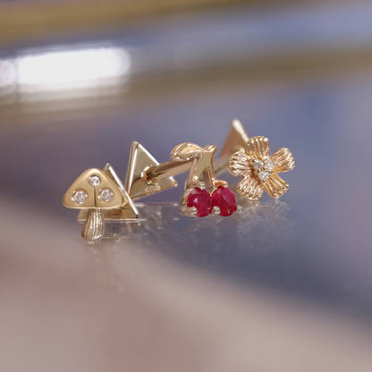 14k Mushroom Stud