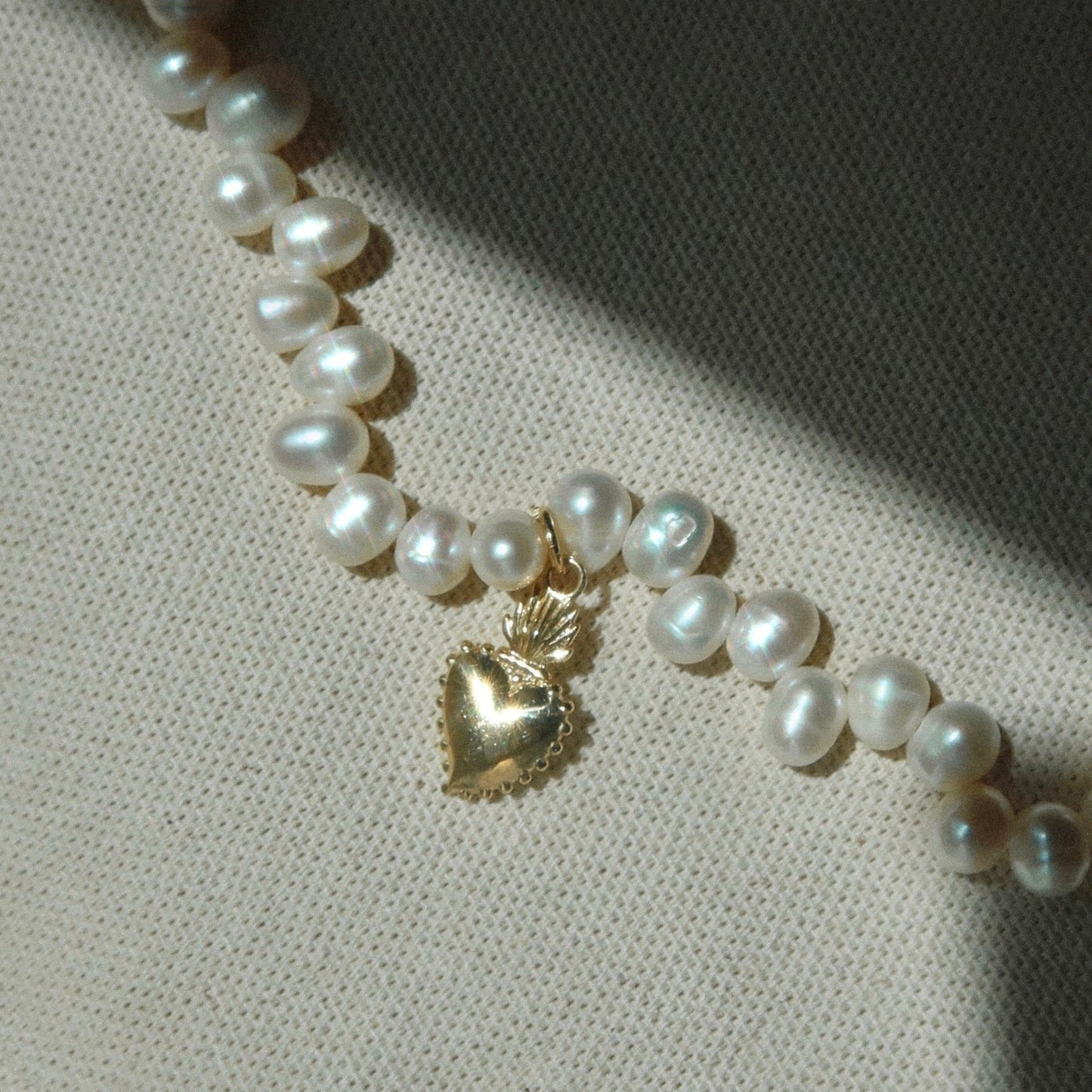 Sacred Heart Pearl Necklace