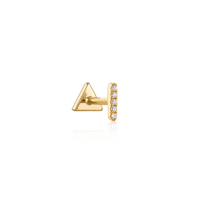 14k Diamond Bar Stud