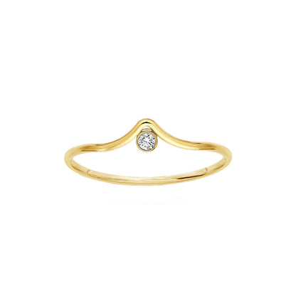 Rowe Arc Stacking Ring with CZ