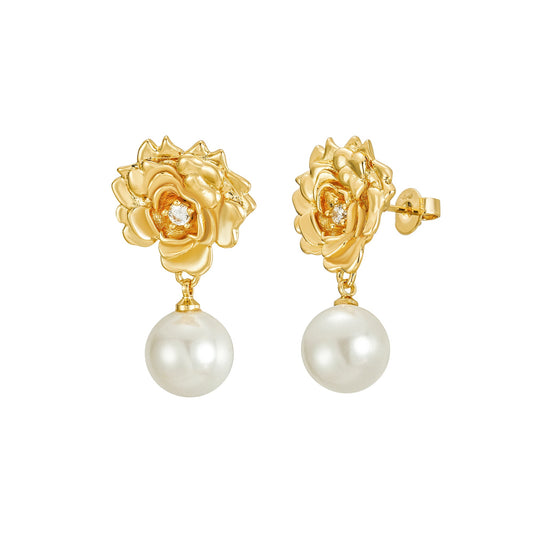 Perla Rosette Drop Earrings