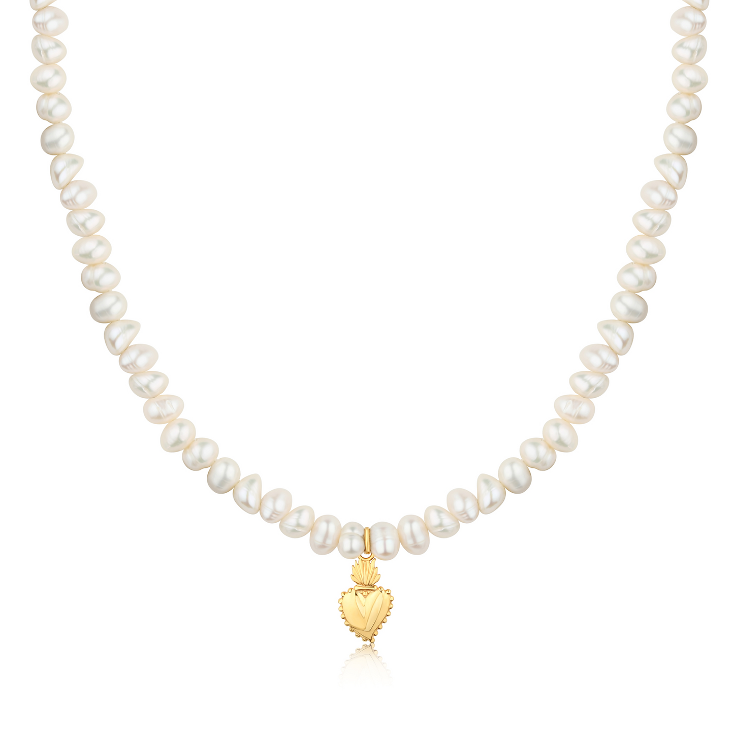 Sacred Heart Pearl Necklace