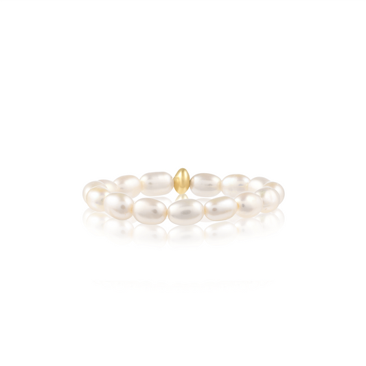 Sage Pearl Stacking Ring