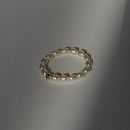 Sage Pearl Stacking Ring